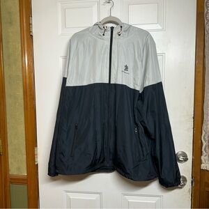Disney Parks Authentic Mens Windbreaker Jacket‎ Size XXL Black Gray Zip Pocket